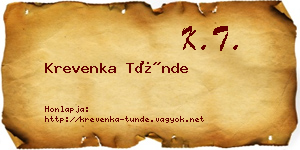 Krevenka Tünde névjegykártya